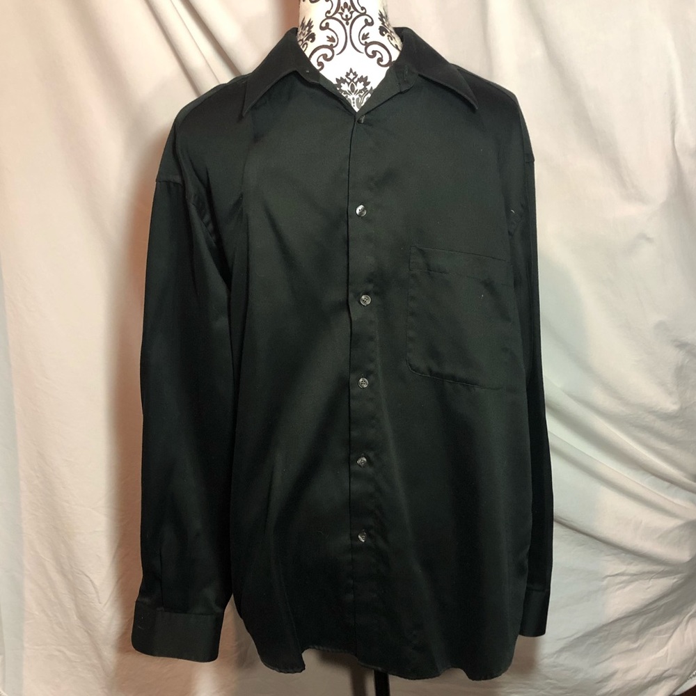 Men’s Crazy Horse Black Button Down Shirt.